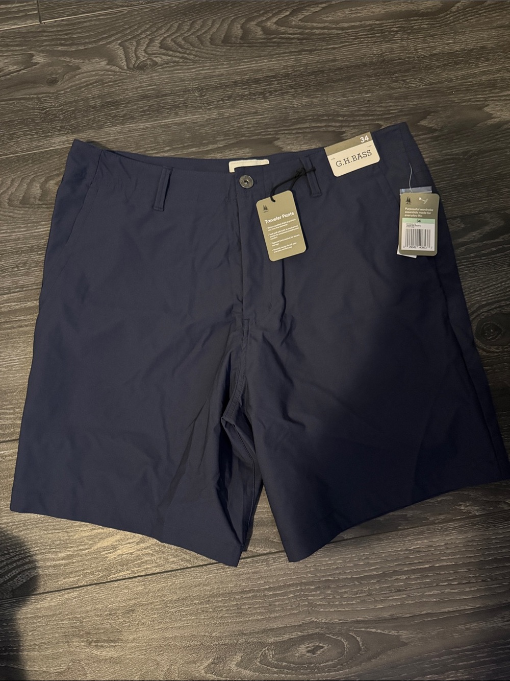 G.H. Bass & Co. Men's Navy Flat-Front Performance Shorts
